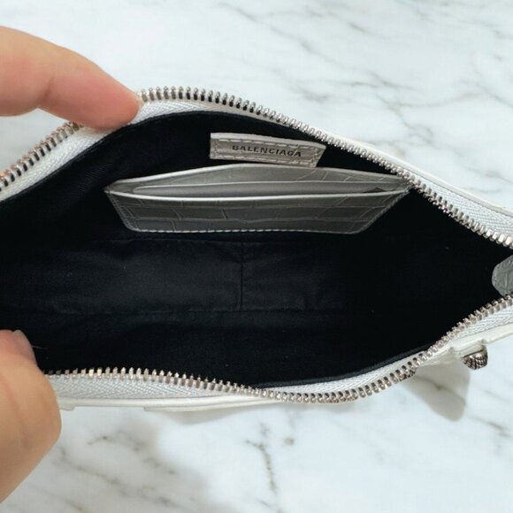 NWT Authentic Balenciaga Le Cagole Crocodile Embossed Mini Bag With Chain - Picture 4 of 15